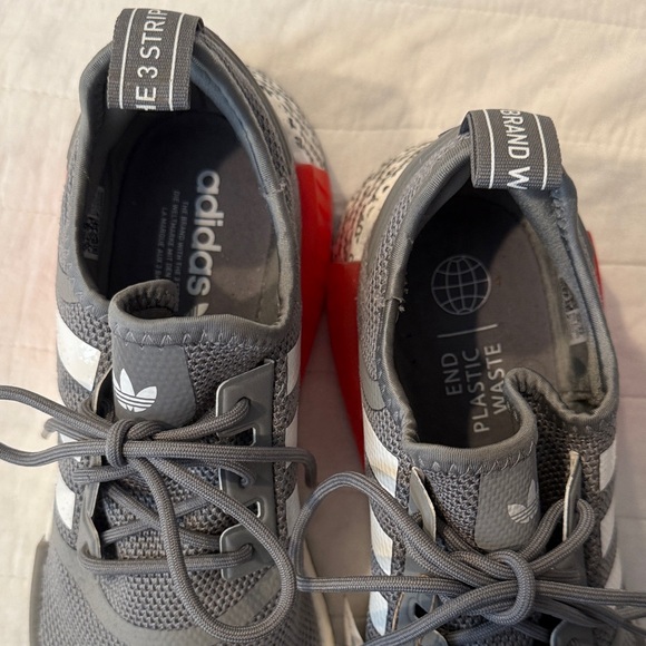 Adidas Gray Sneakers with Red Highlights - Picture 6 of 9